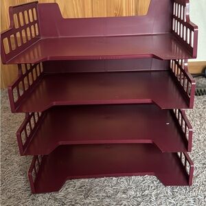 Burgundy Desk Organizer - Set of 4